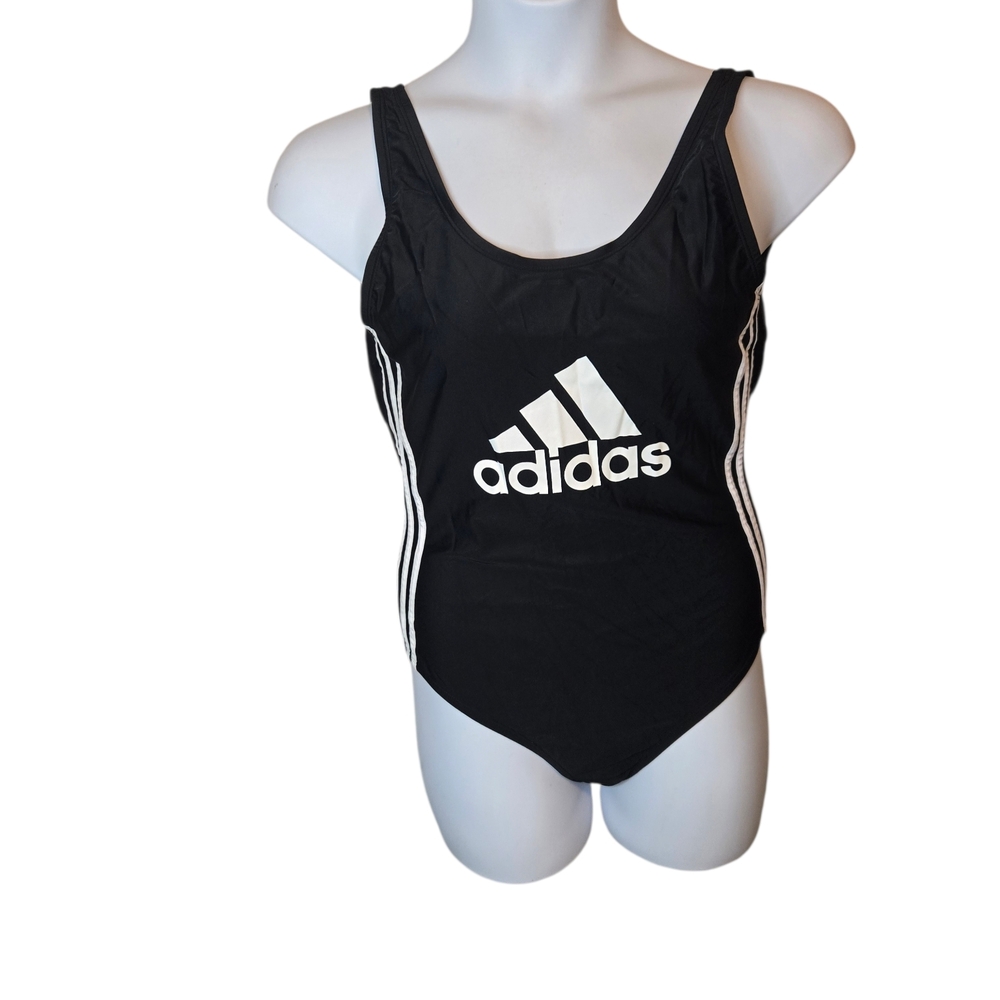 adidas Women’s Black Logo One-Piece Swimsuit - Picture 2 of 7